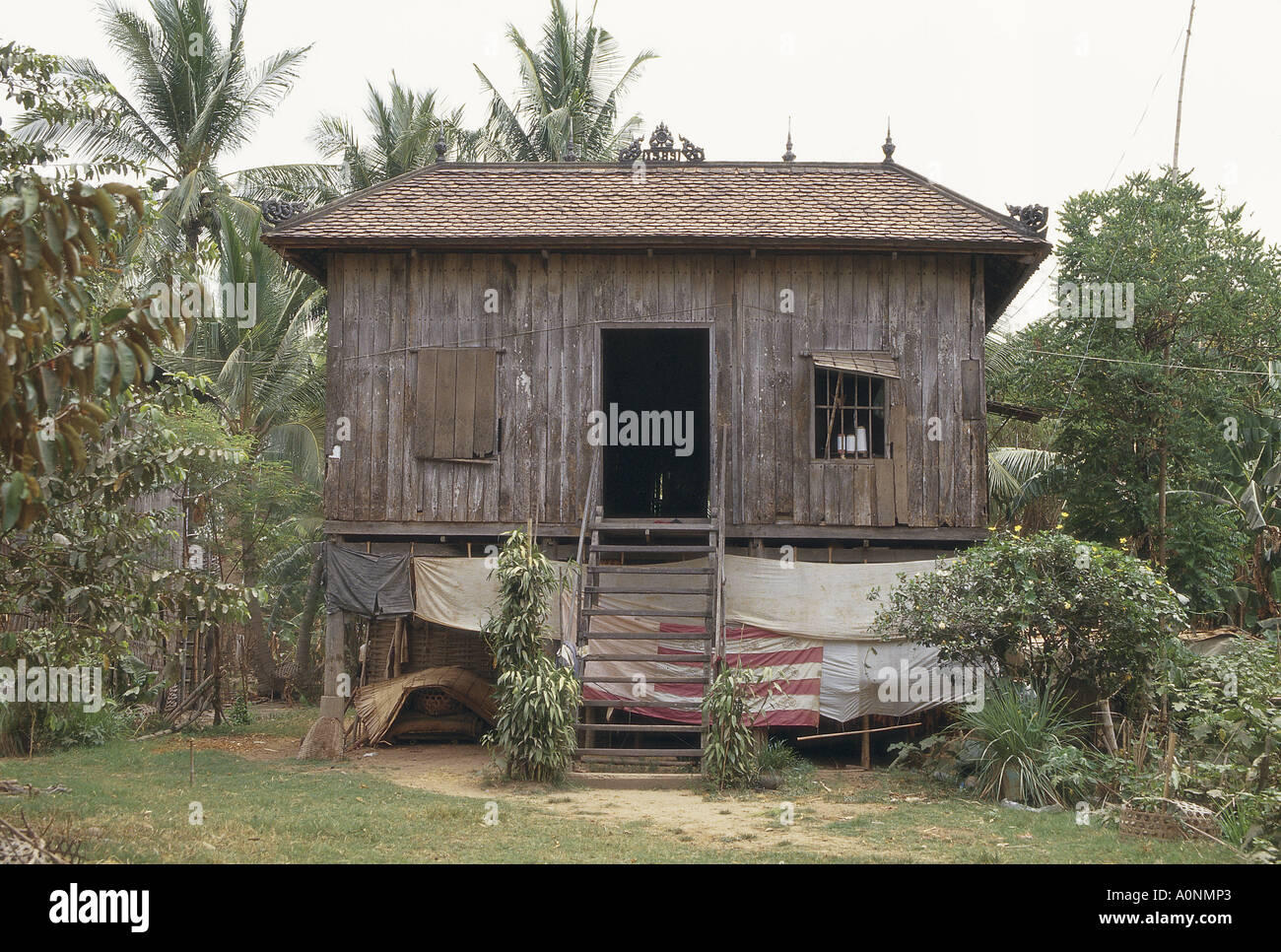 Traditional Cambodian Wooden House Kandal province Cambodia South East