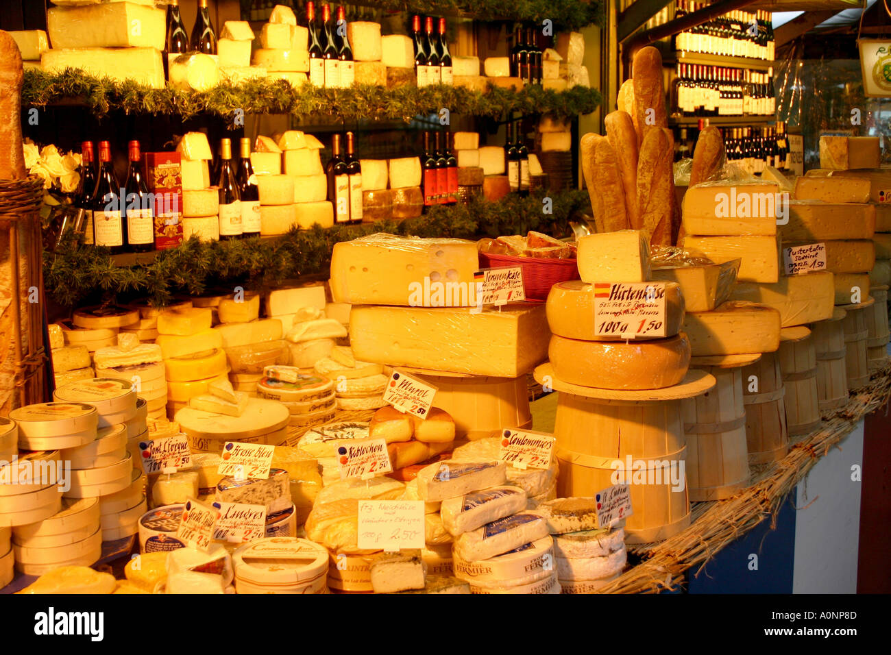 Cheese market stall in Munich Germany Stock Photo Alamy