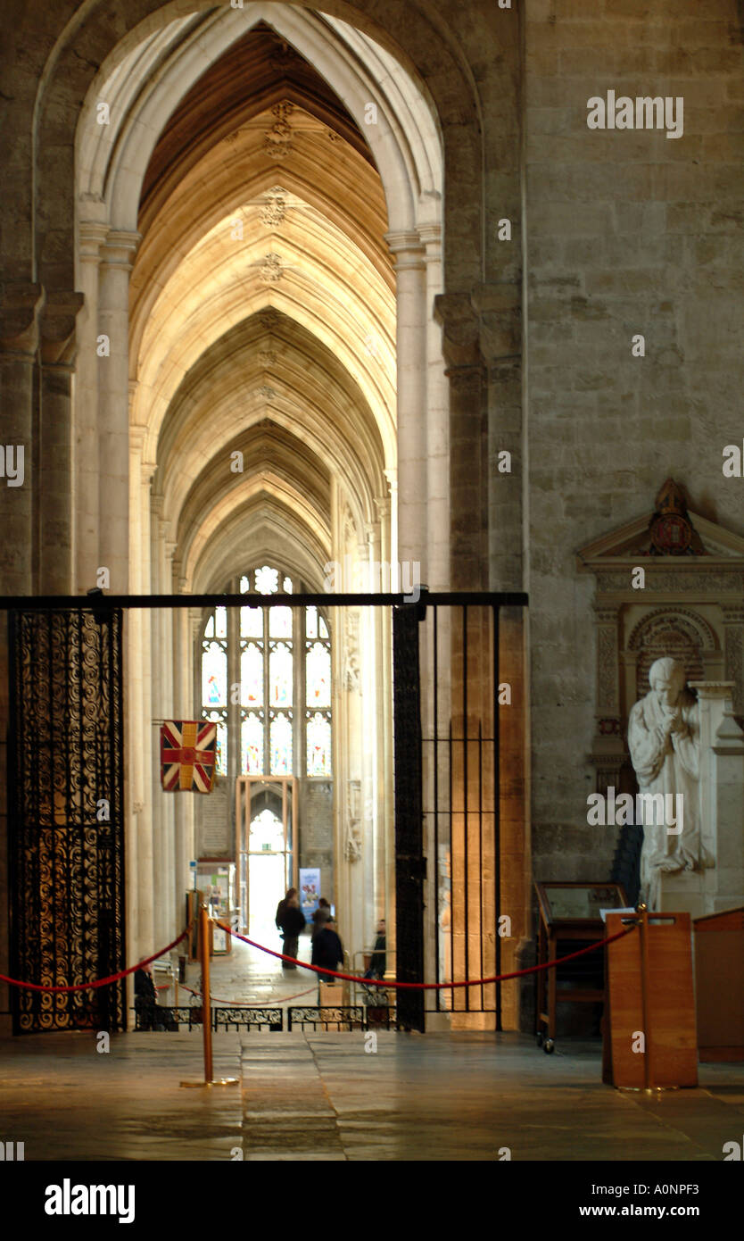 Winchester Cathedral Hampshire southern UK North Aisle Stock Photo