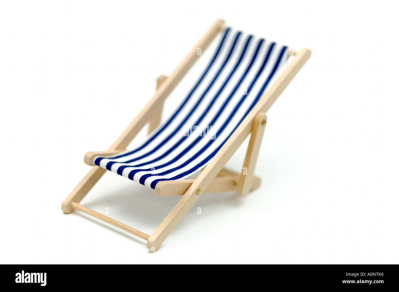 Deck chair on white background Stock Photo
