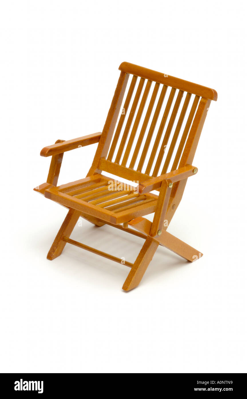 Folding garden chair on white background Stock Photo