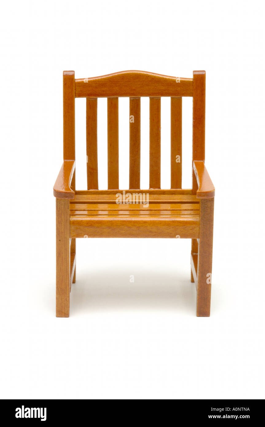 Wooden garden chair on white background Stock Photo