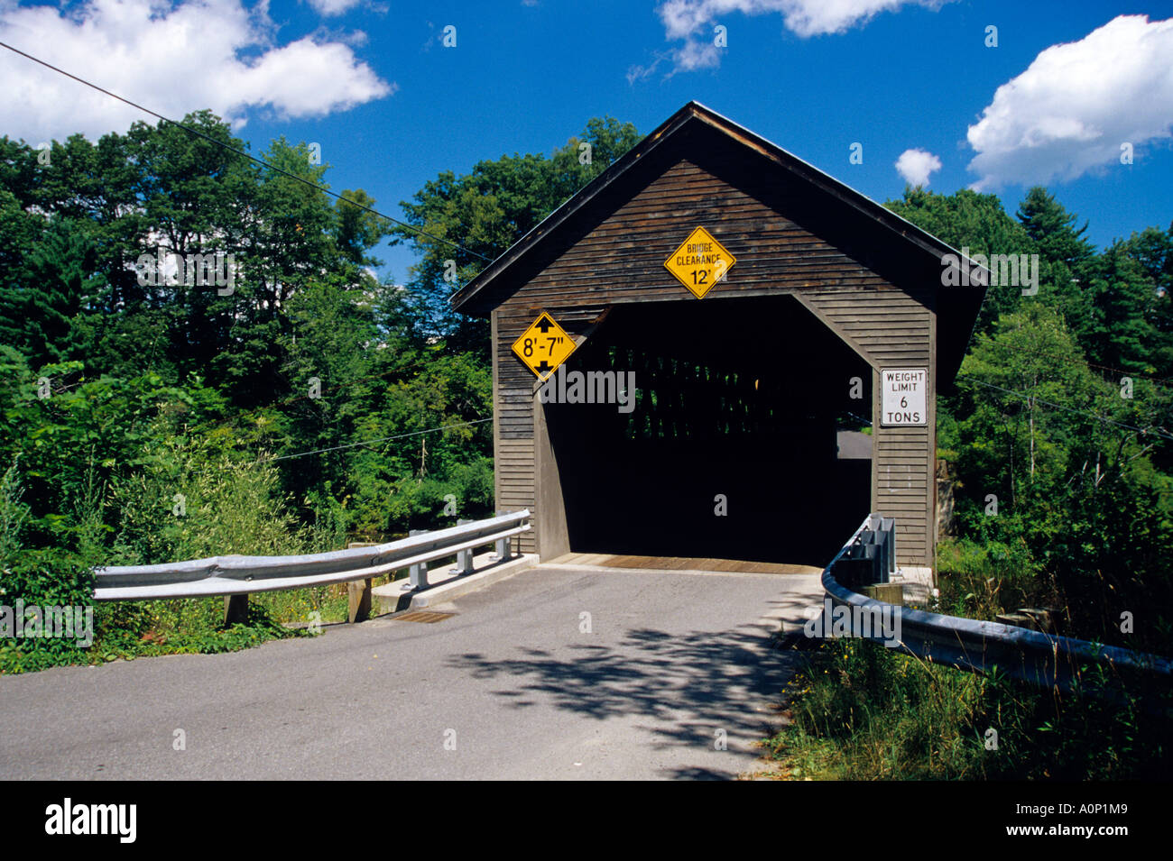 Edgell Covered Bridge Crosses Clay Brook in Lyme New Hampshire USA New