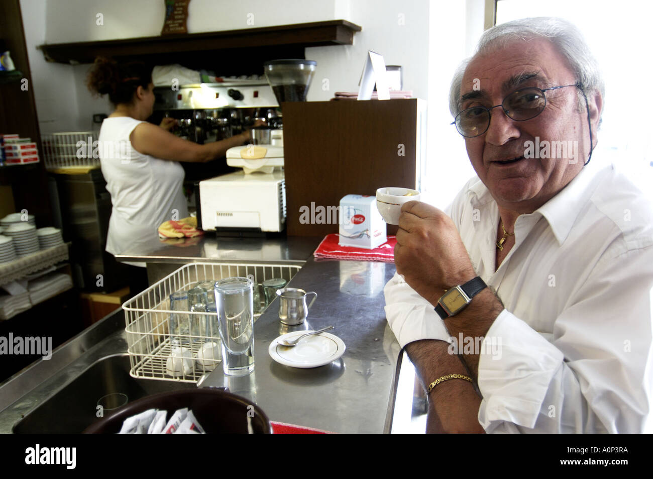 Turin afternoon espresso at the bar Stock Photo
