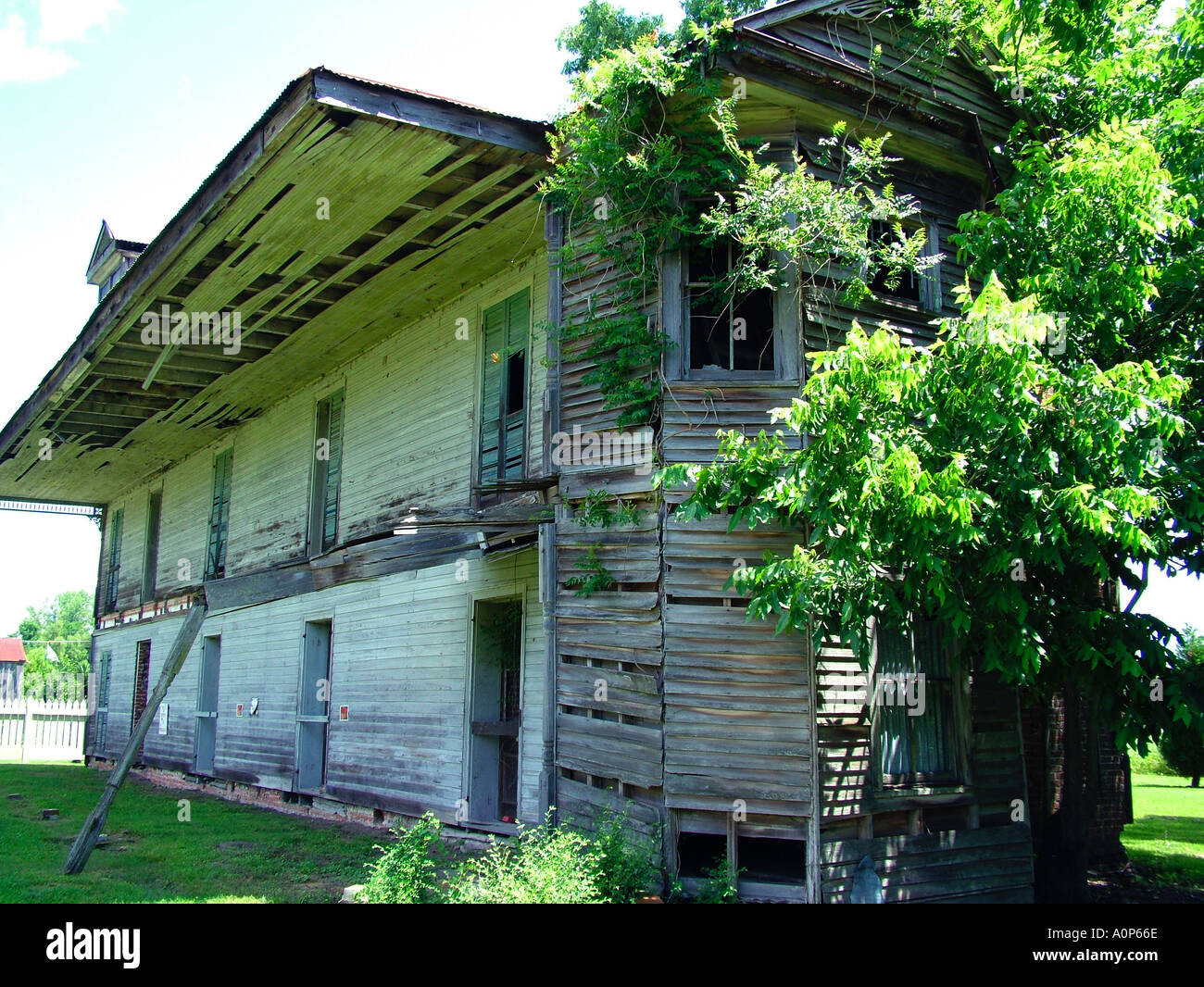Derelict slave quarters next to Plantation house near New Orleans