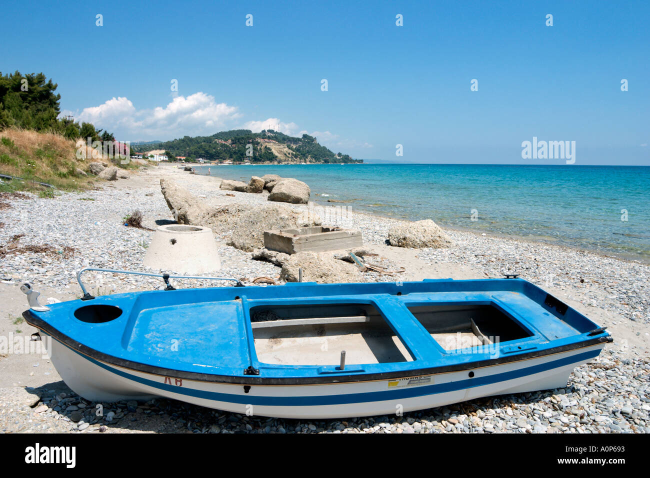 Beach, Possidi, Kassandra Peninsula, Halkidiki, Greece Stock Photo