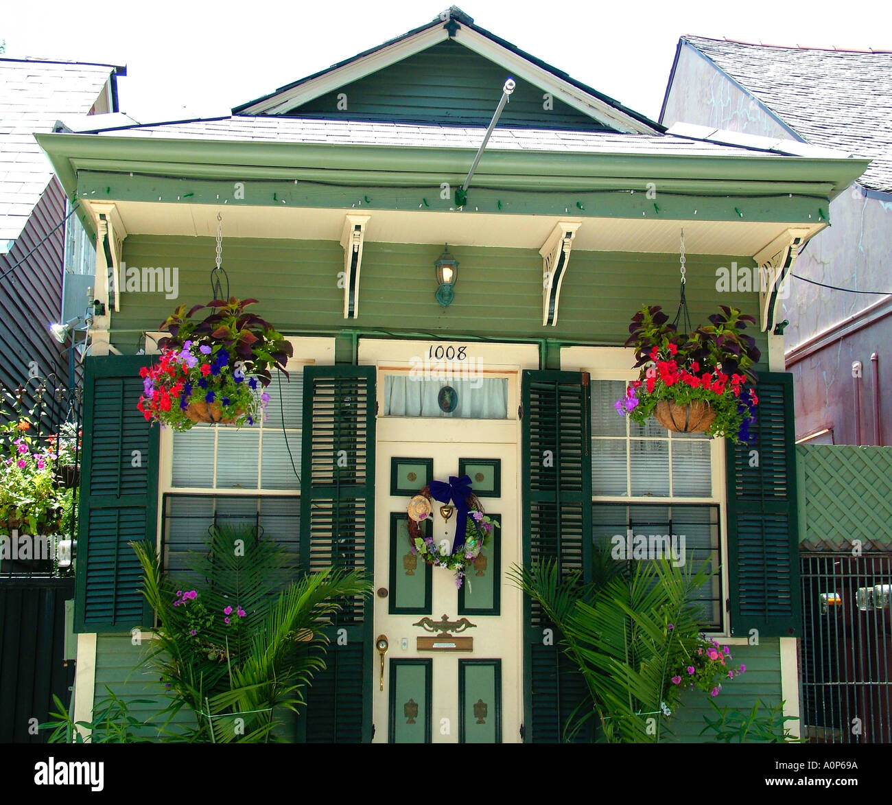 Residential houses in the French Quarter New Orleans Louisiana USA