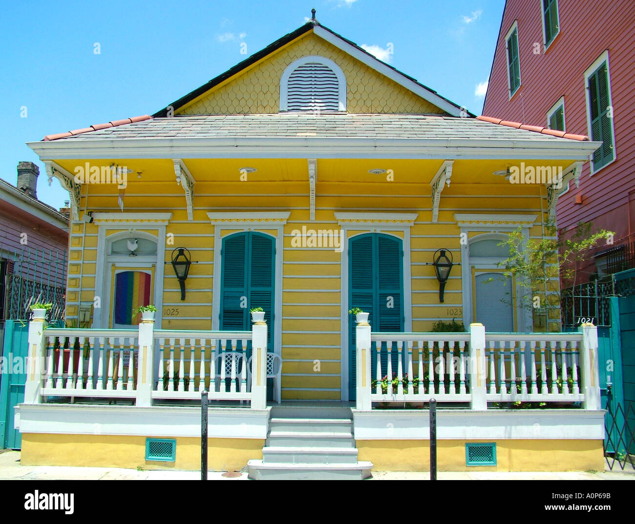 Residential houses in the French Quarter New Orleans Louisiana USA