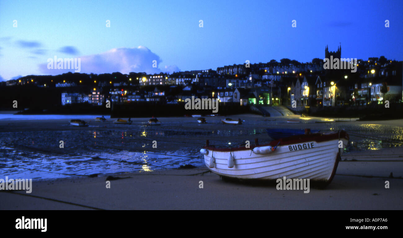 Budgie the boat in St Ives harbour Cornwall taken at dawn number 1742 Stock Photo