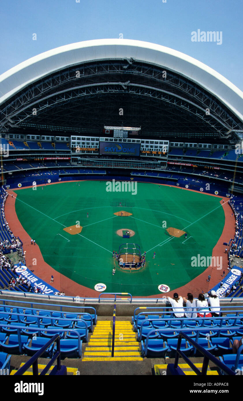 Toronto Skydome Stadium And Seating The Home Baseball Pitch For The Crowds Of Fans Of The Toronto Blue Jays Team Stock Photo Alamy