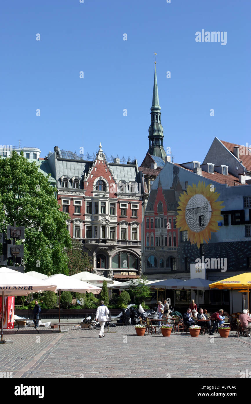 Cafe In The Main Square In The Old Town In Riga Latvia Stock Photo - Alamy