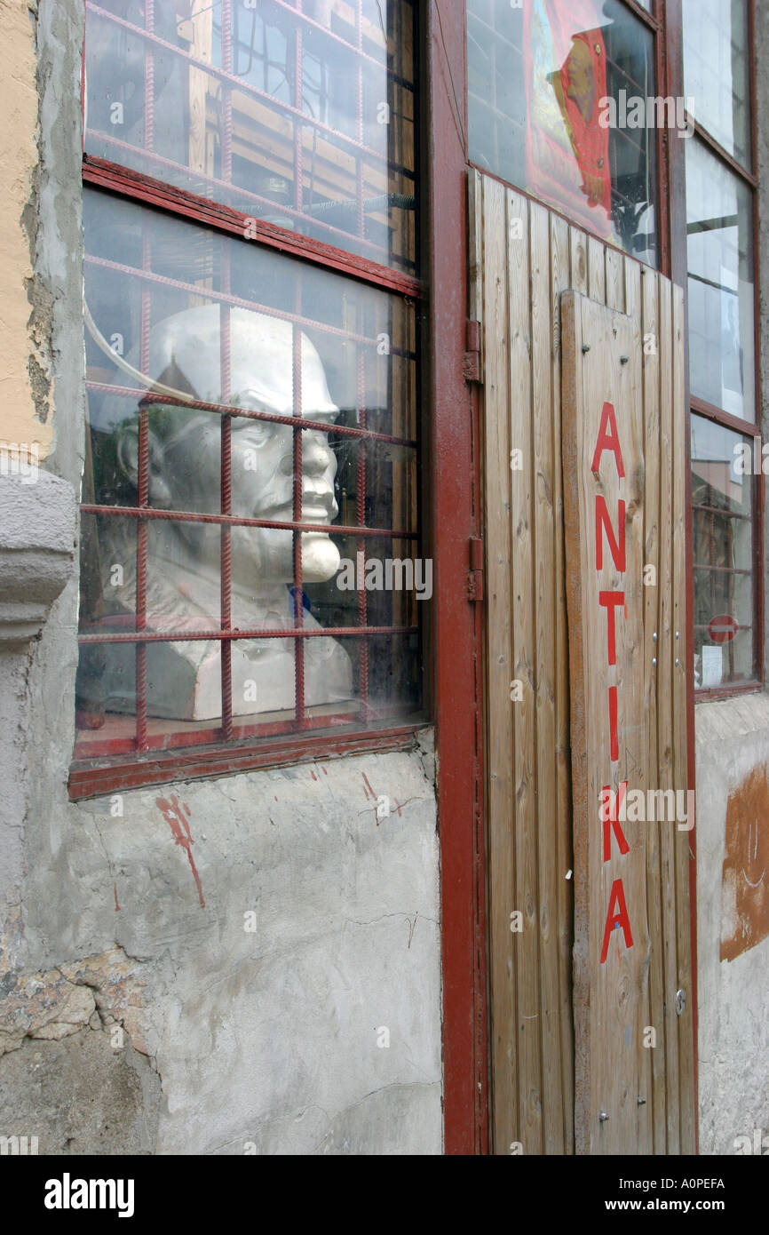 Statue of Lenin in an old junk shop in Vilnius Lithuania Stock Photo ...