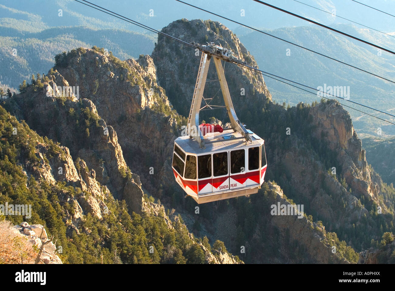 Sandia Peak tramway car in Albuquerque New Mexico USA Stock Photo
