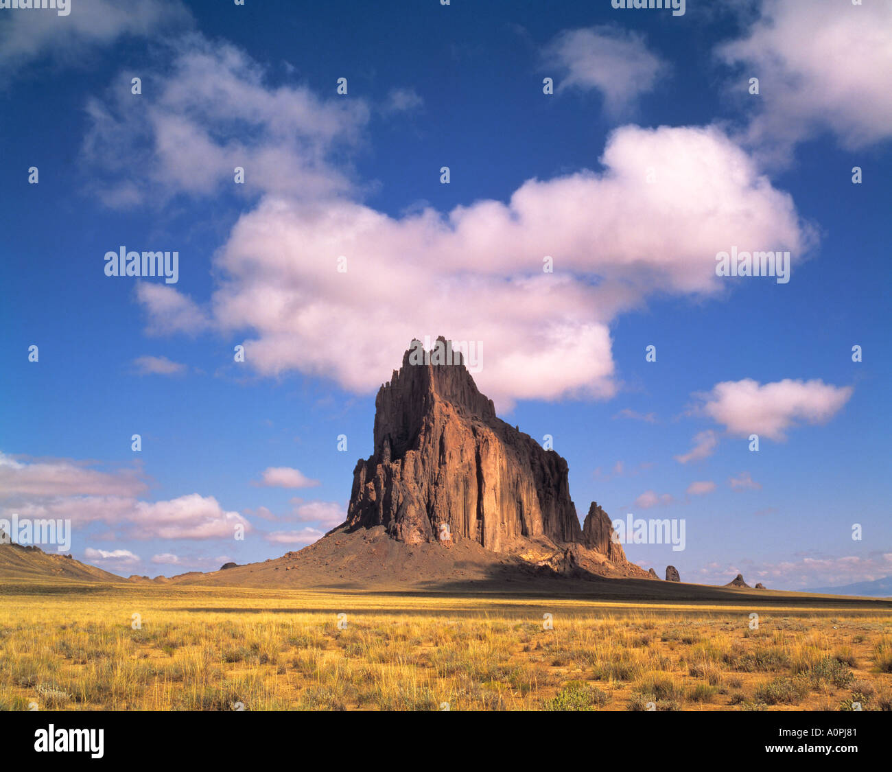 Shiprock and clouds Navajo Reservation New Mexico Stock Photo Alamy