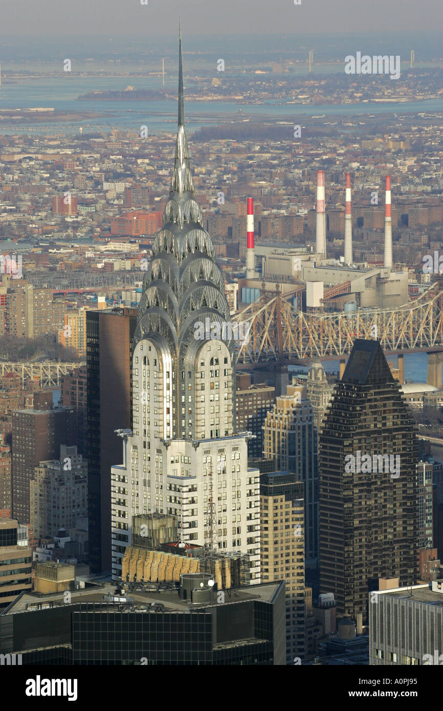 Famous Chrysler building viewed from the top of the Empire State ...