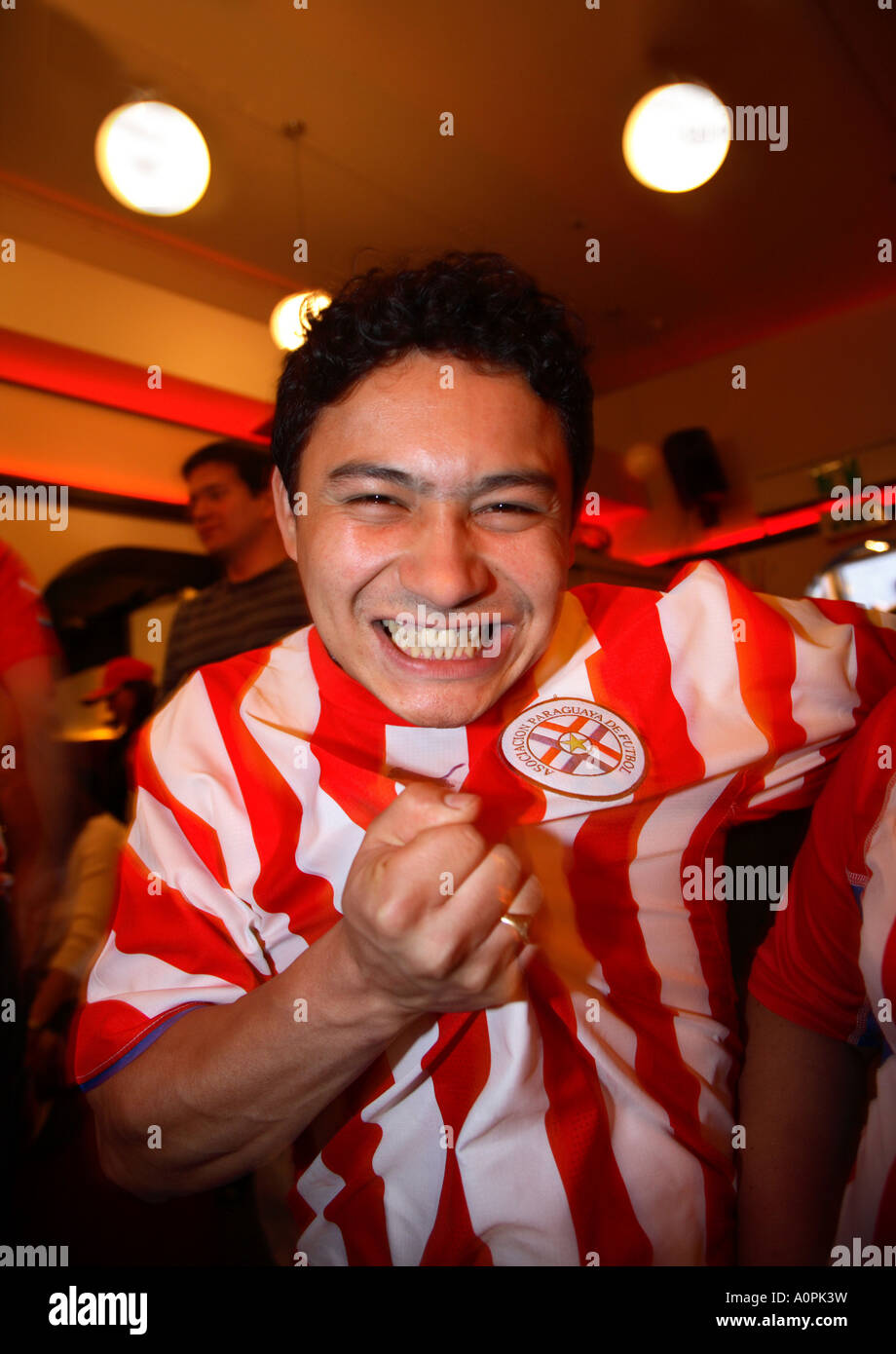 Paraguayan fan watching 10 defeat by Sweden, 2006 World Cup Finals