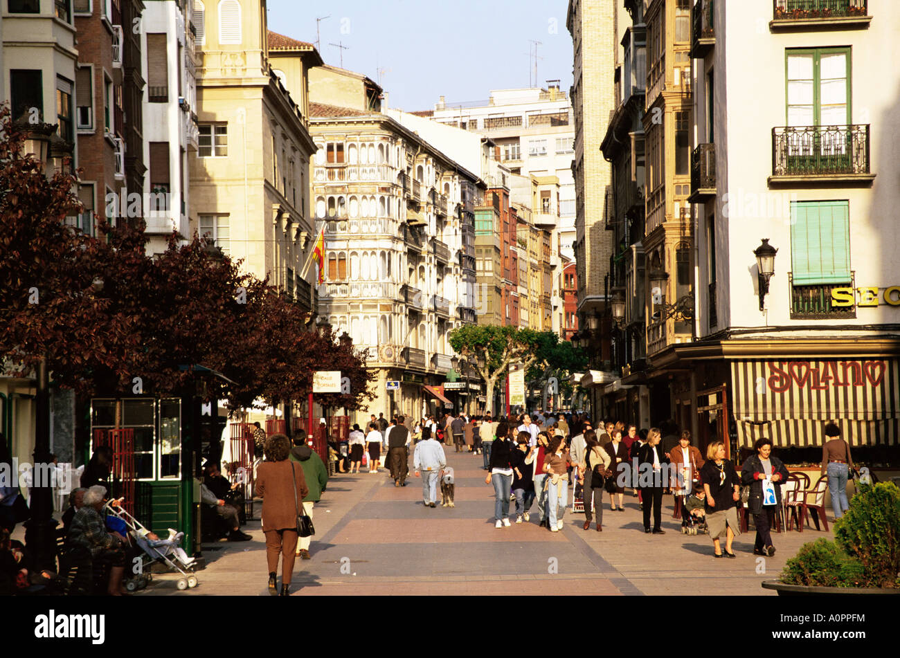 Main street Paseo Calle Portales Logrono La Rioja Spain Europe Stock ...