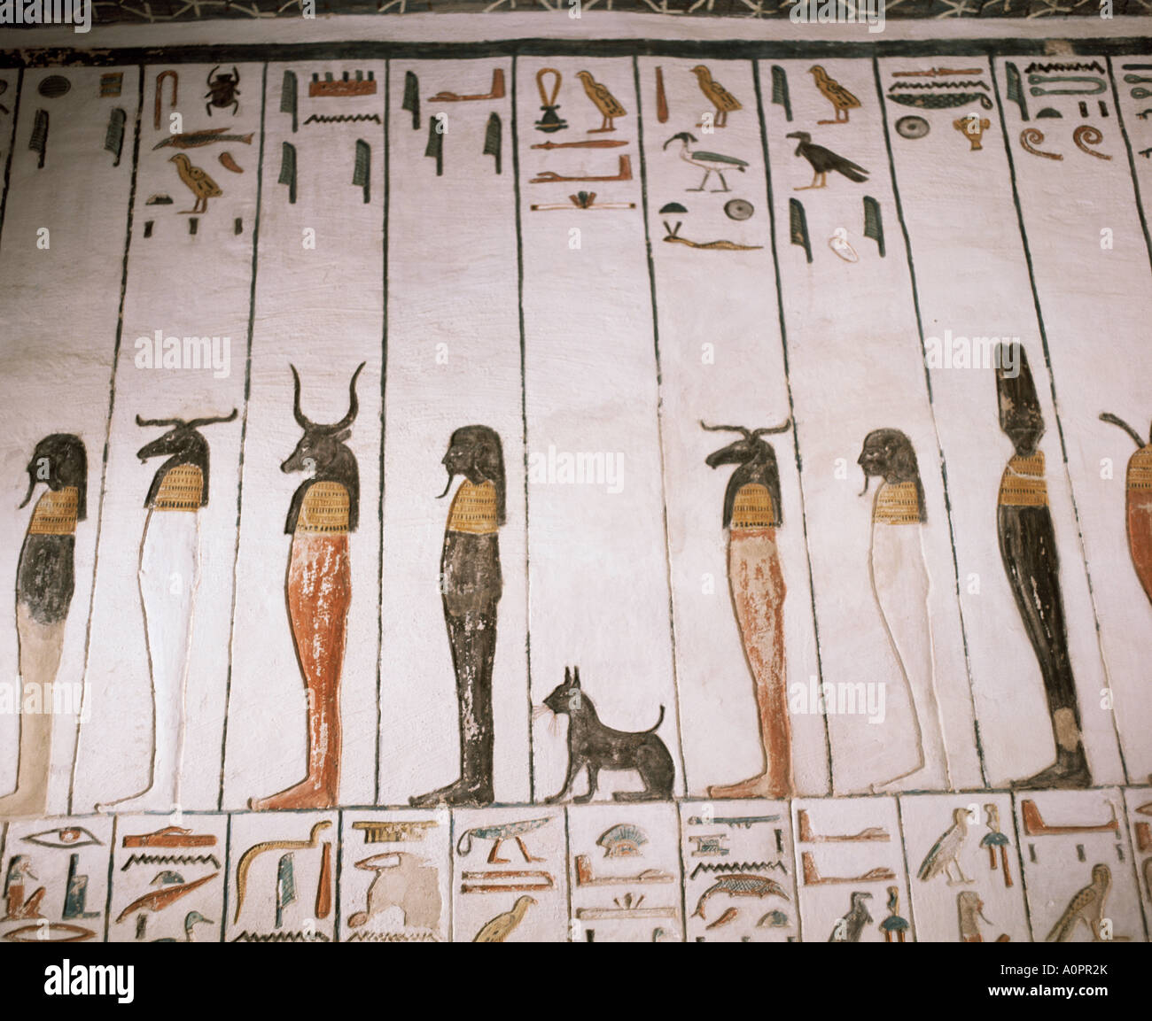 Wall paintings Tomb of Septah Valley of the Kings Thebes UNESCO World Heritage Site Egypt North Africa Africa Stock Photo