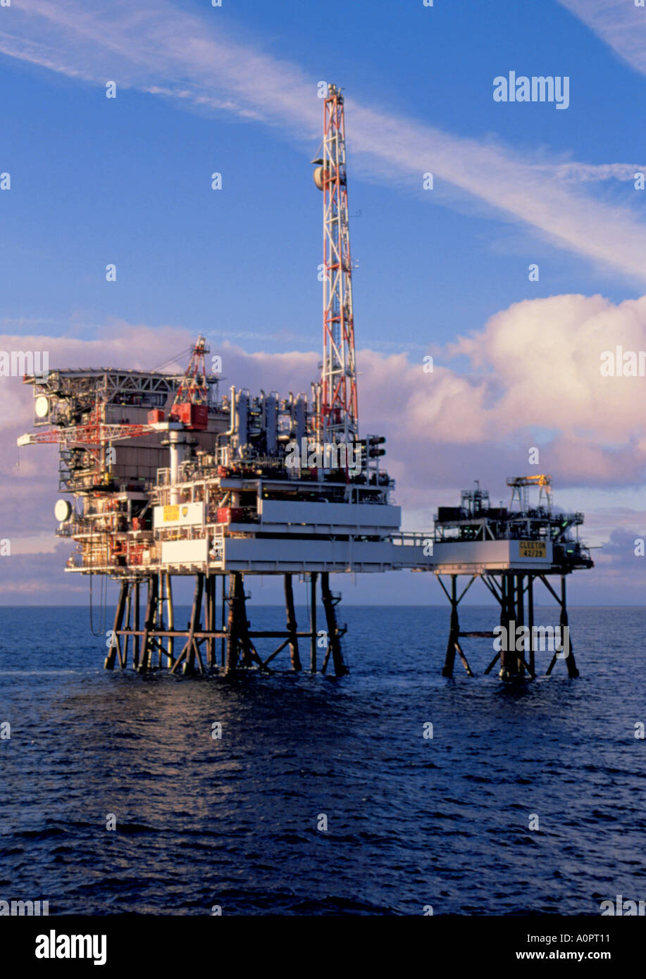 Cleeton North Sea oil platform, UK. Stock Photo