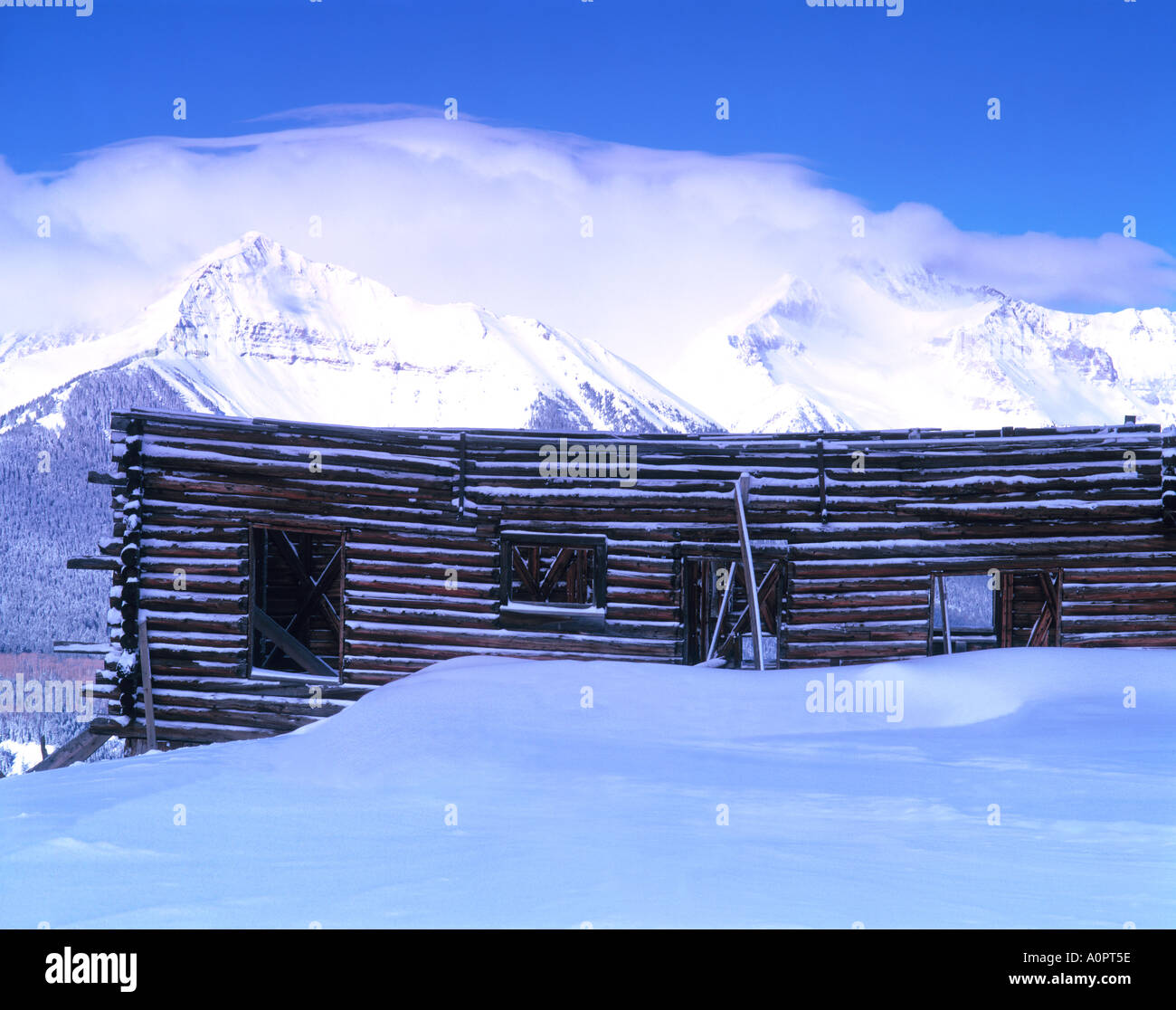 Alta Ghost Town in Winter Uncompahgre National Forest Colorado Stock Photo