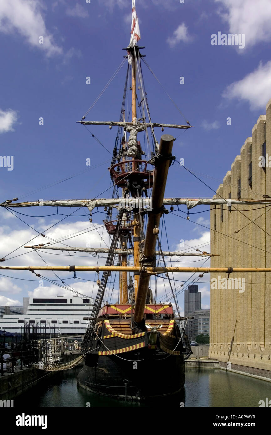 Replica of the Golden Hinde St Mary Overies Dock River Thames Southwark