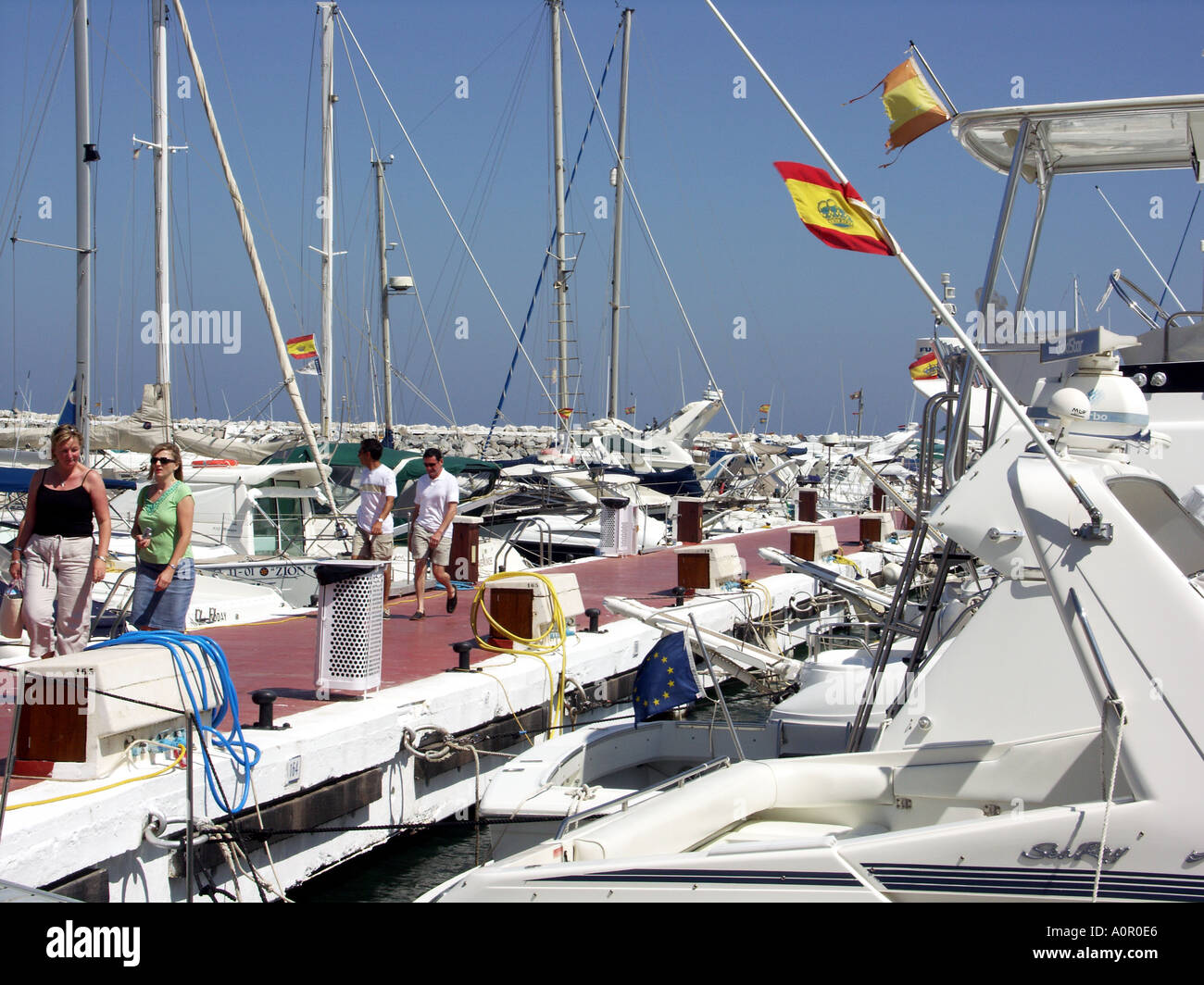Pleasure Boats Puerto Banus Costa del Sol Spain Boat boats yacht yachts moored mooring moorings