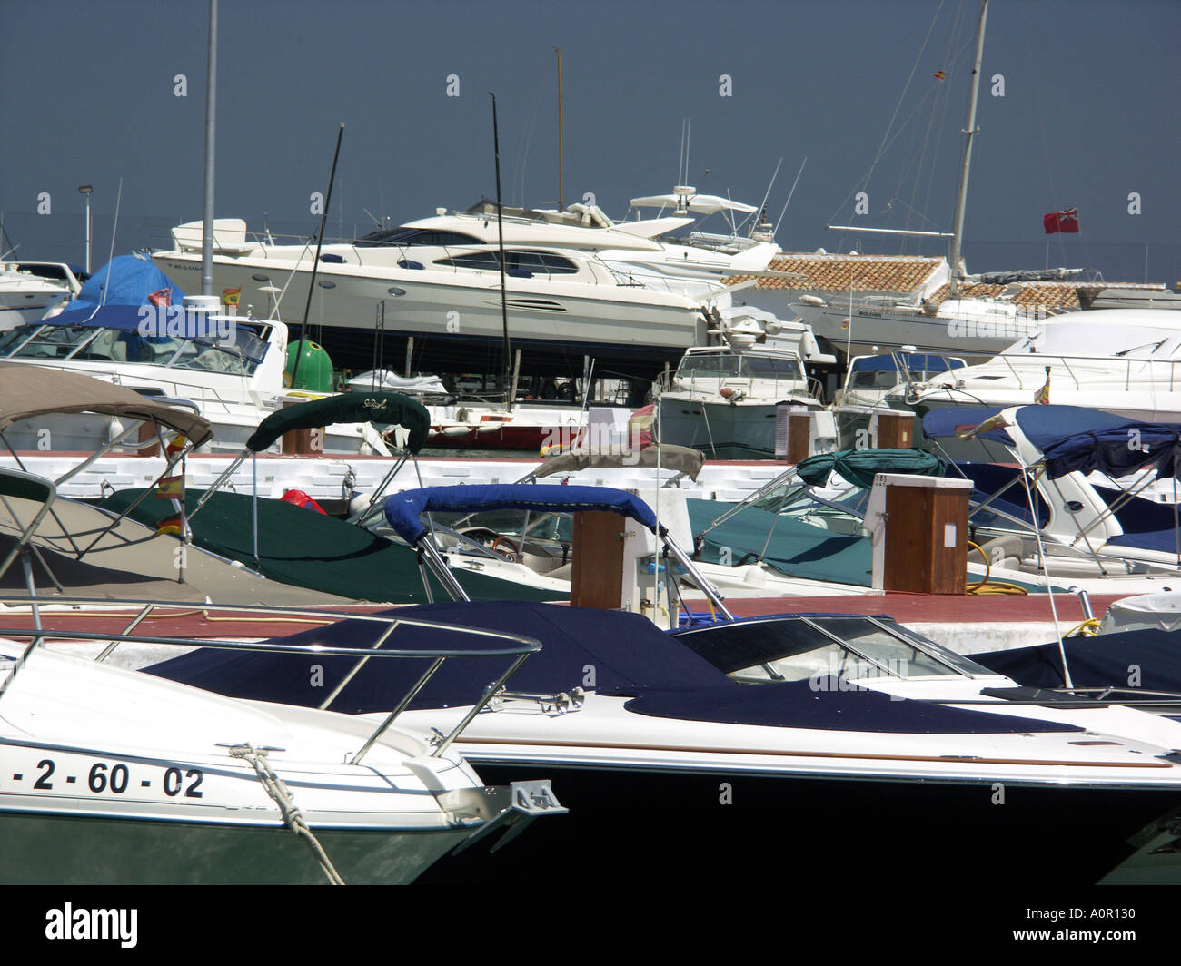 Pleasure Boats Puerto Banus Costa del Sol Spain Boat boats yacht yachts moored mooring moorings