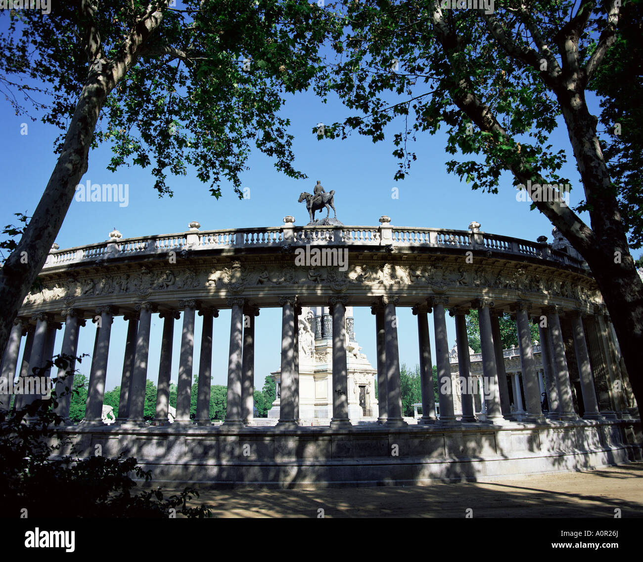Statue Of Alfonso XII Parque Del Retiro Madrid Spain Europe Stock Photo statue-of-alfonso-xii-parque-del-retiro-madrid-spain-europe-stock-photo