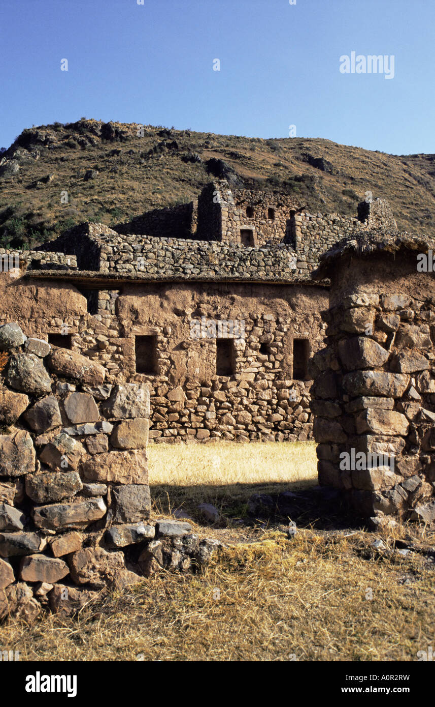 Seven Huts area Qanchisaracay Inca site in the Urubamba Valley Peru South America Stock Photo