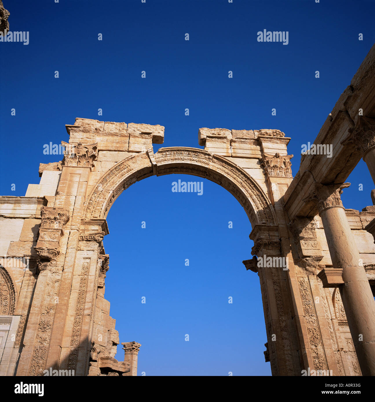 Roman triumphal arch dating from the 1st century AD Palmyra UNESCO World Heritage Site Syria Middle East Stock Photo
