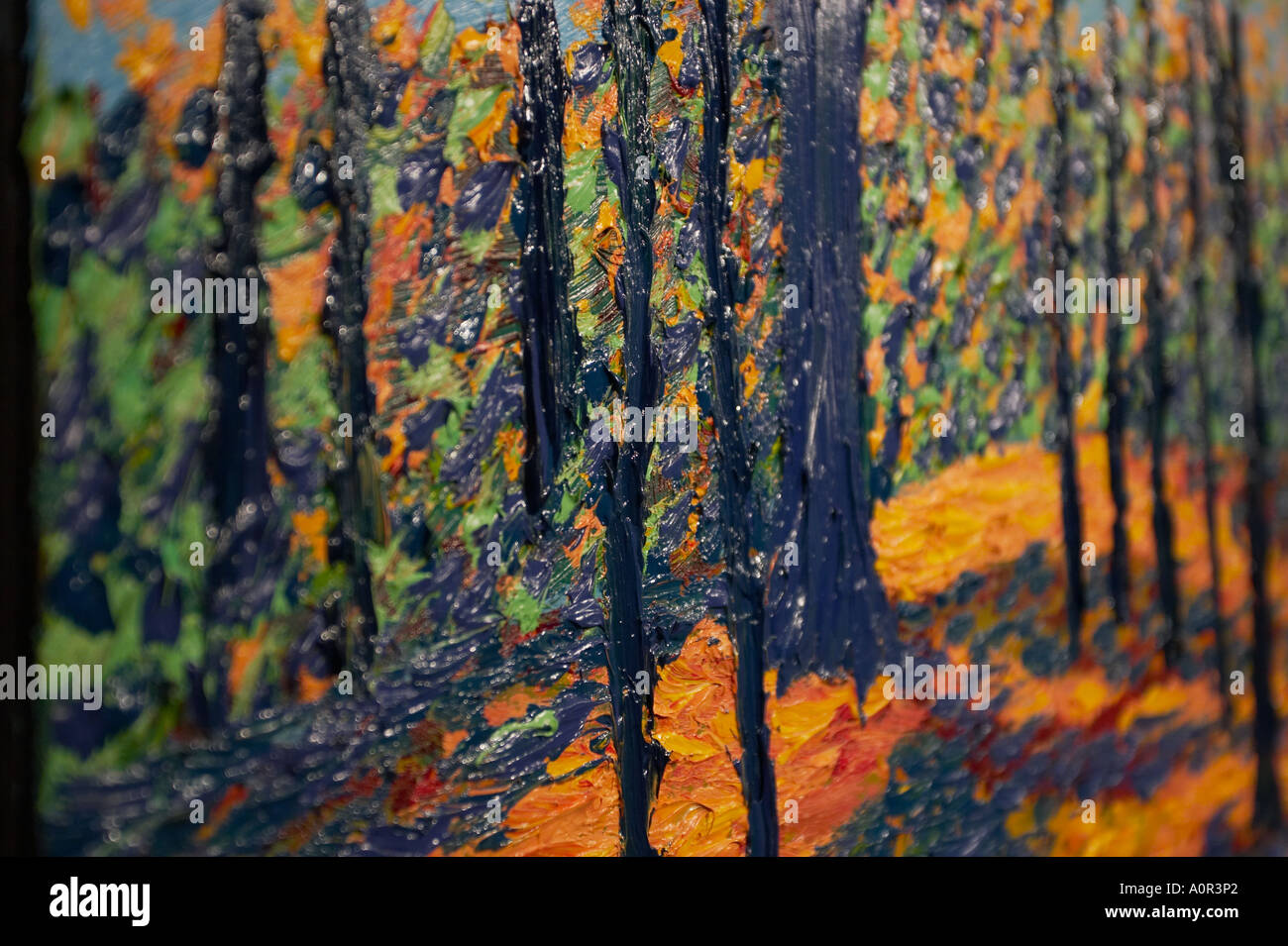 A close up of an oil painting during the painting process Stock Photo