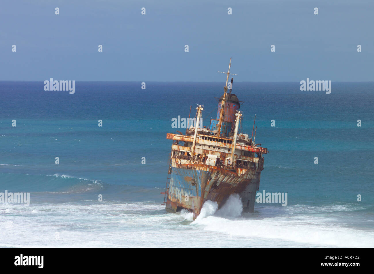 Spain, Canary Islands, Fuerteventura, Playa de Garcey, Wreck of America ...