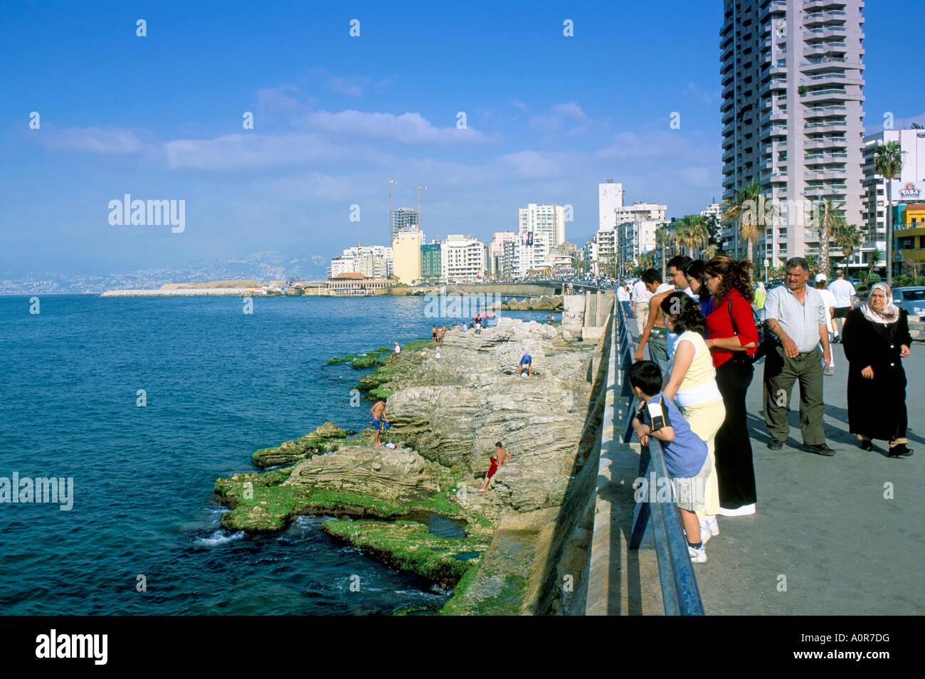 View of waterfront and downtown El Manara Corniche Beirut Lebanon ..., حجم الصورة 1300x954