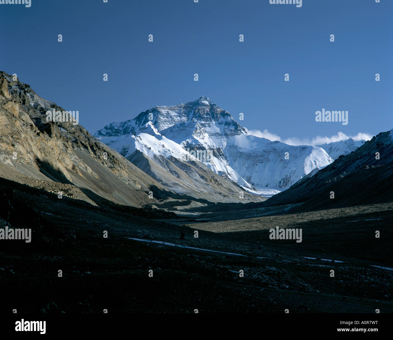 North Face Mount Everest 8848m Himalayas Tibet China Asia Stock Photo