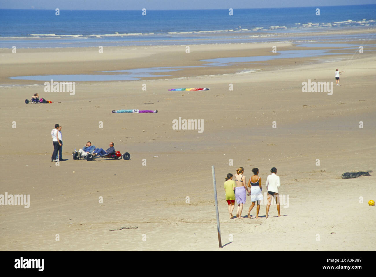 Hardelot Plage beach near Boulogne Pas de Calais France Europe Stock Photo