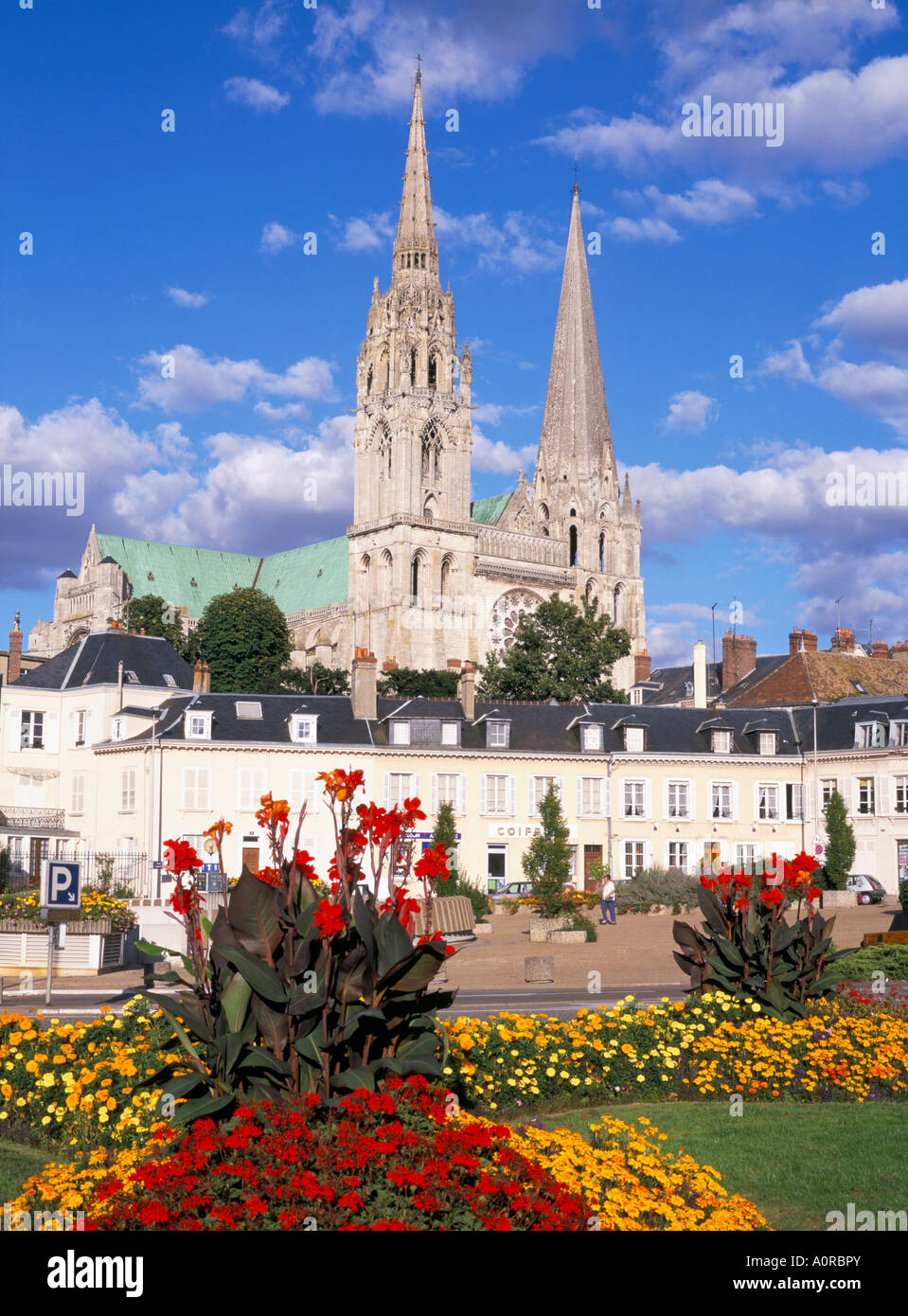 Chartres Cathedral UNESCO World Heritage Site Chartres Eure et Loir France Europe Stock Photo