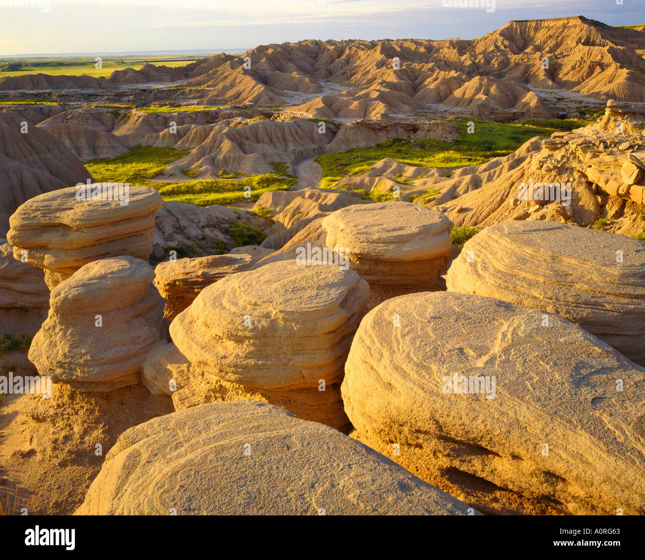 Toadstool Forms in Nebraska Badlands Toadstool Park Oglala National Grasslands Nebraska Stock