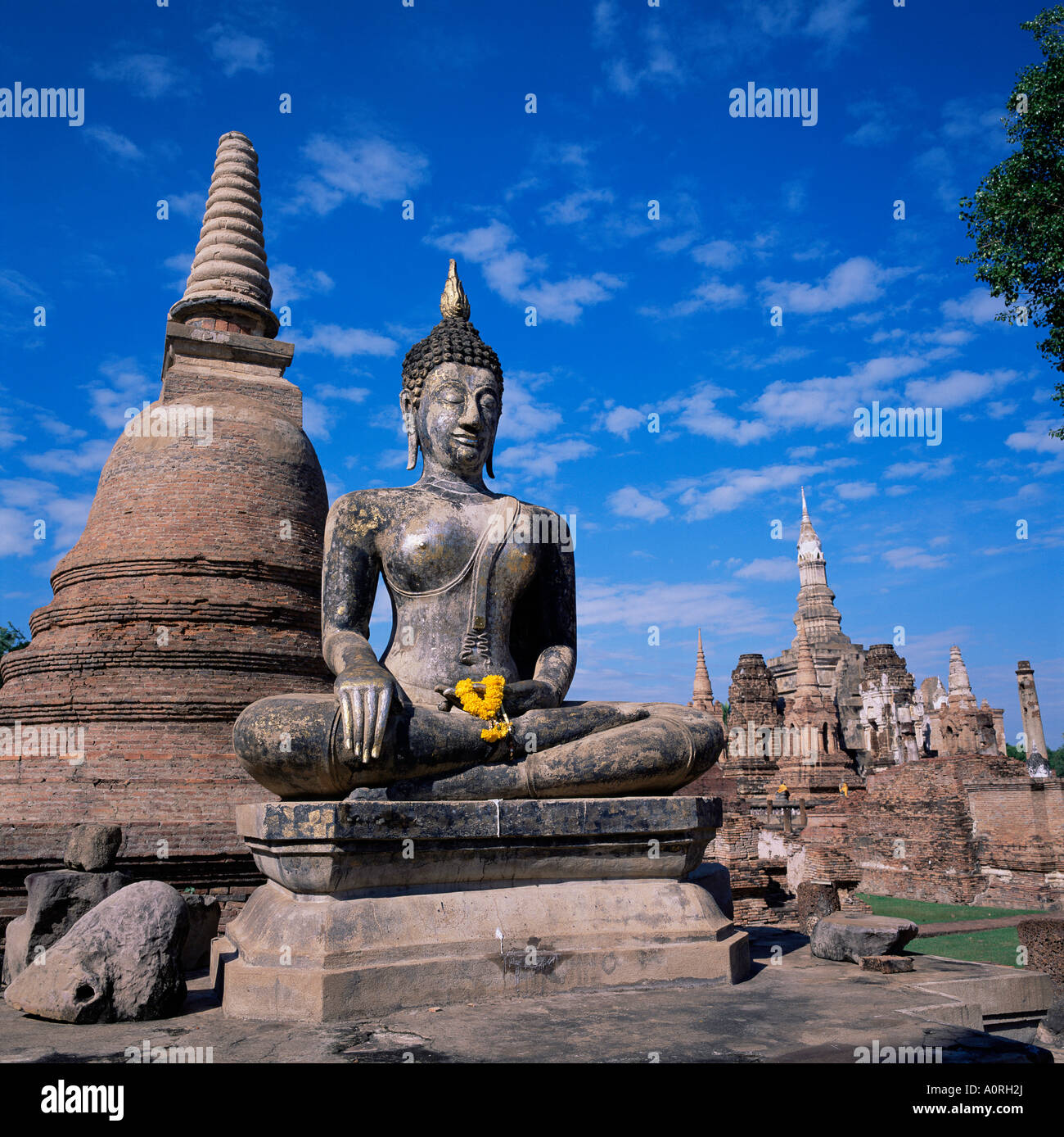 Wat Mahathat Sukhothai UNESCO World Heritage Site Thailand Southeast Asia Asia Stock Photo