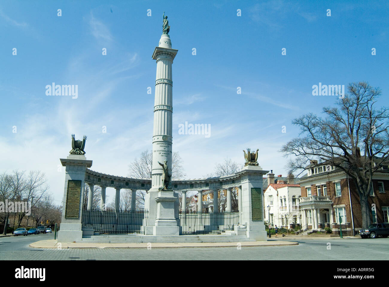 Jefferson Davis Monument Boulevard Richmond Virginia United States of America North America Stock Photo