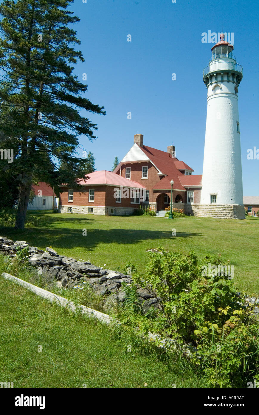 Seul Choix Lighthouse Michigan United States of America North America Stock Photo
