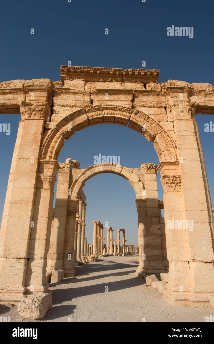 Monumental arch archaelogical ruins Palmyra UNESCO World Heritage Site ...