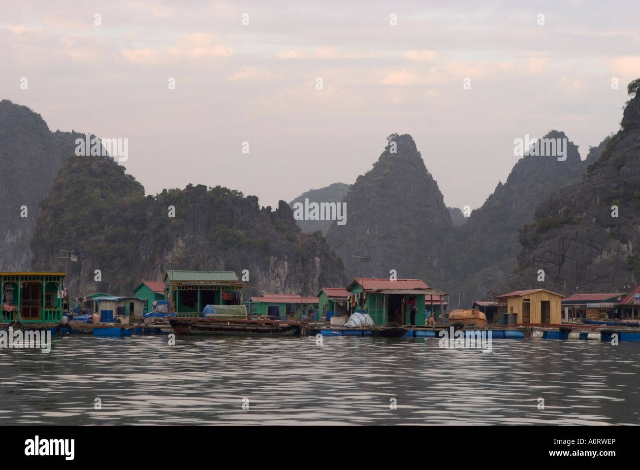 House boats Halong Bay Cat Ba National Park Northern Vietnam Southeast