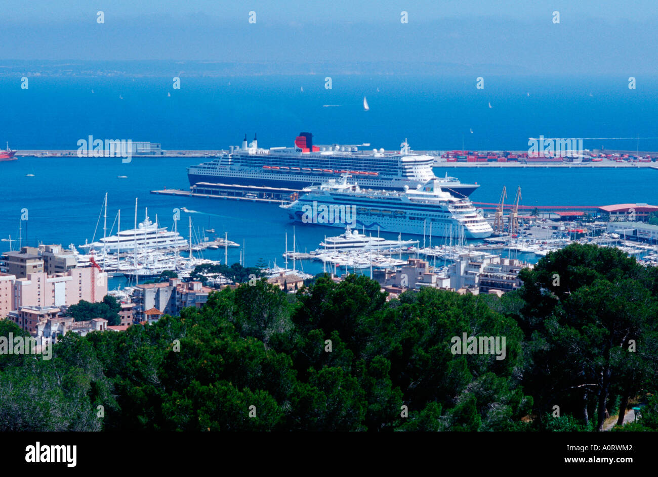 Cruise Ships / Palma / Kreuzfahrtschiffe Stock Photo