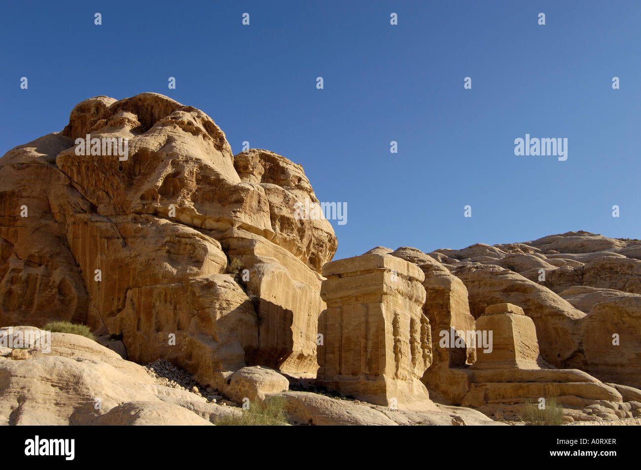 Djin Blocks Petra UNESCO World Heritage Site Jordan Middle East Stock Photo