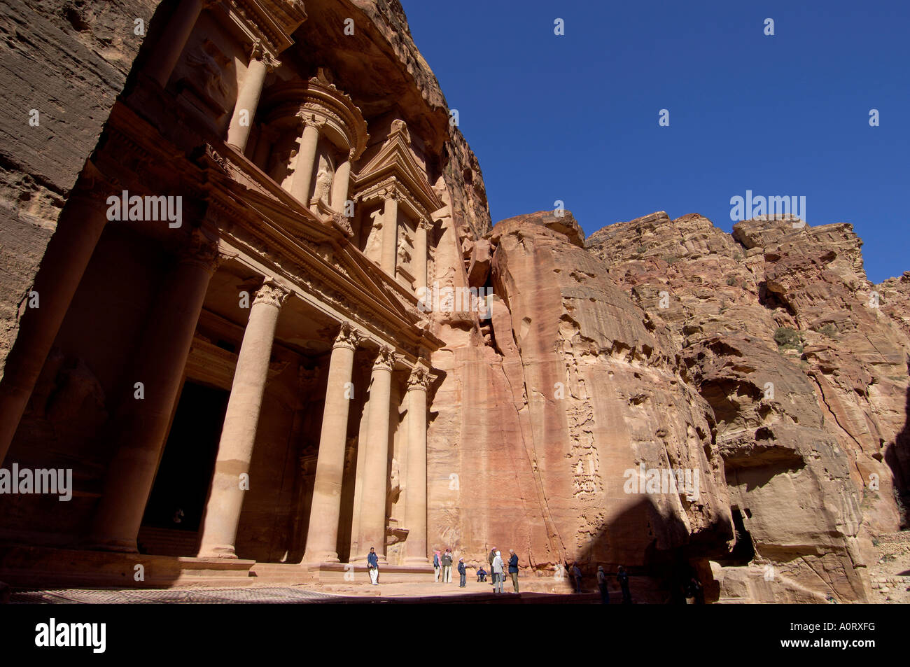 The Treasury Al Khazneh Petra UNESCO World Heritage Site Jordan Middle East Stock Photo