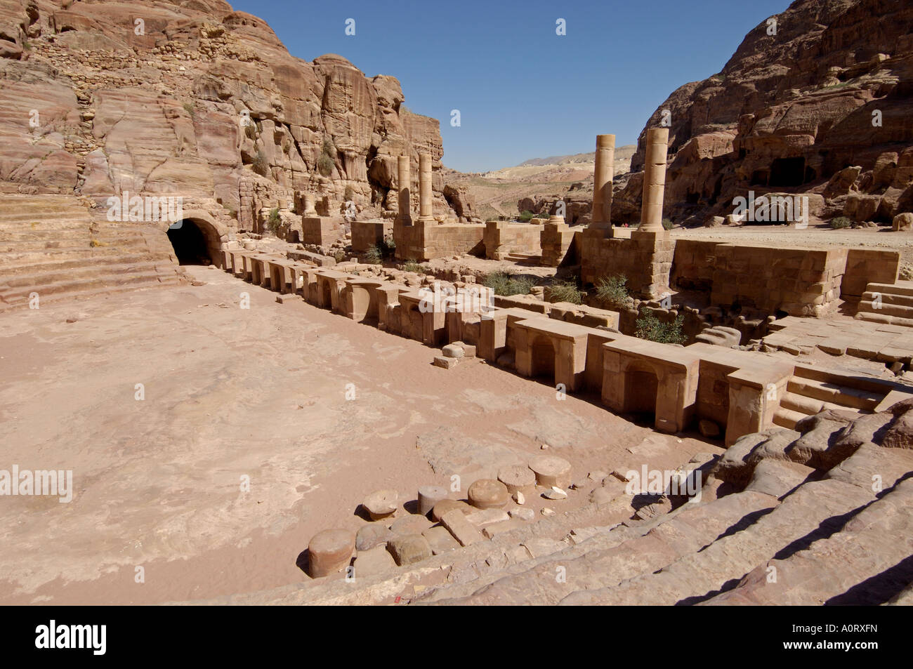 Nabatean Theatre Petra UNESCO World Heritage Site Jordan Middle East Stock Photo