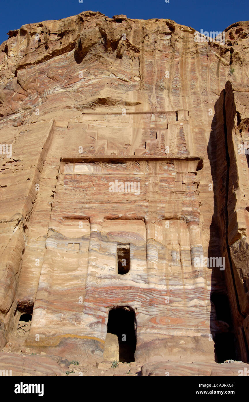 Silk Tomb Petra UNESCO World Heritage Site Jordan Middle East Stock Photo