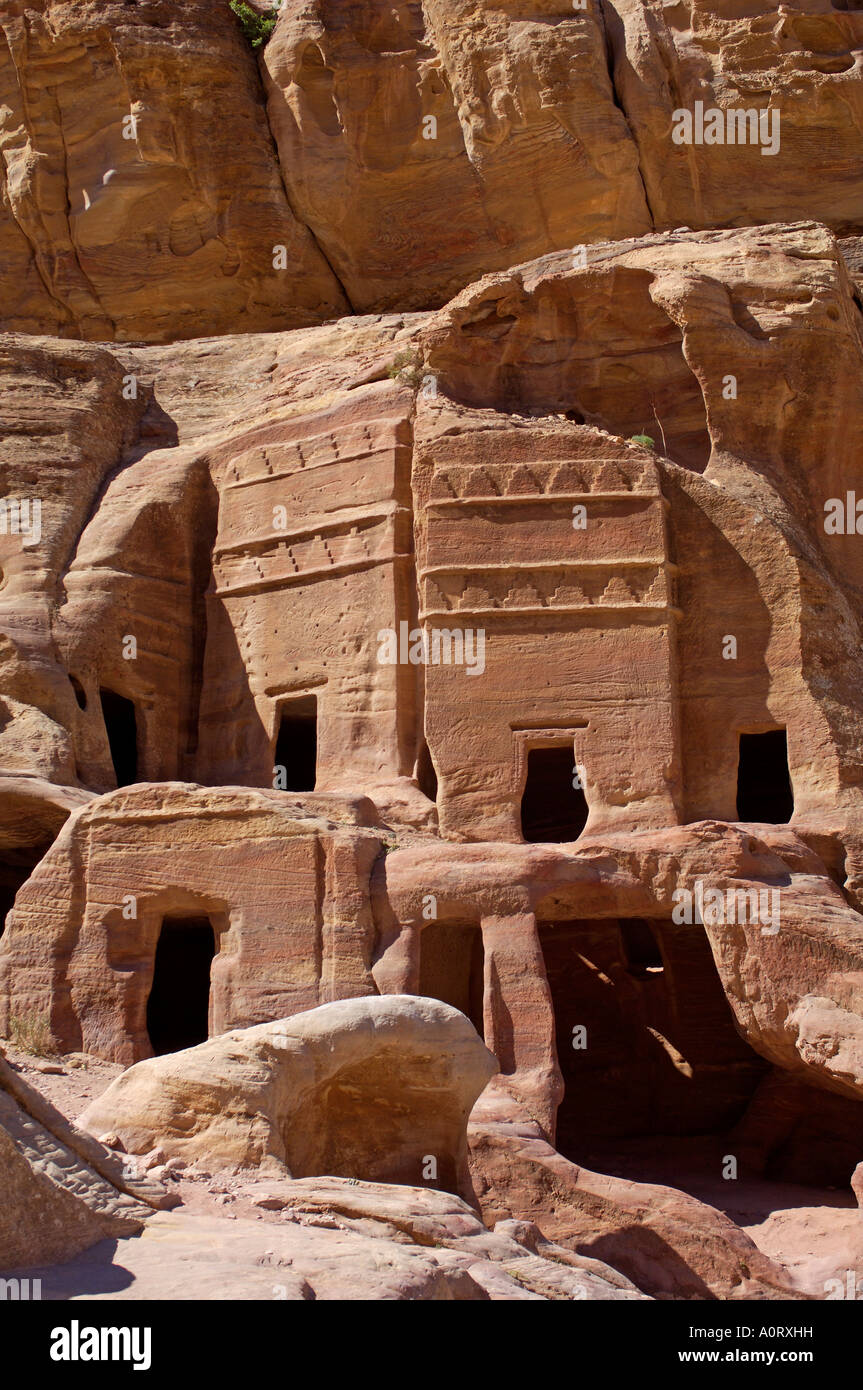 Nabatean tombs Petra UNESCO World Heritage Site Jordan Middle East Stock Photo