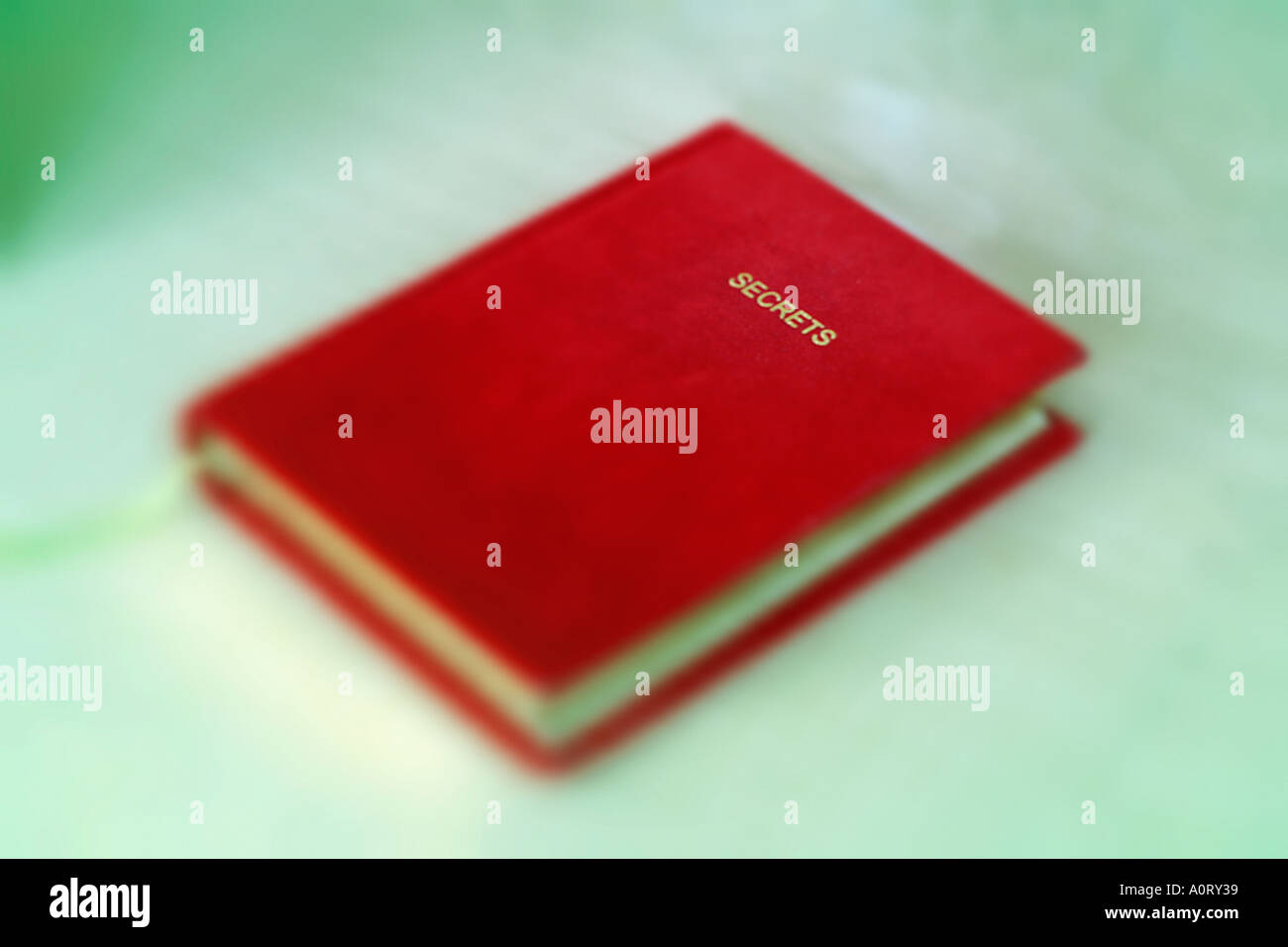 Red hardcover book journal or diary with SECRETS in gold letters on its