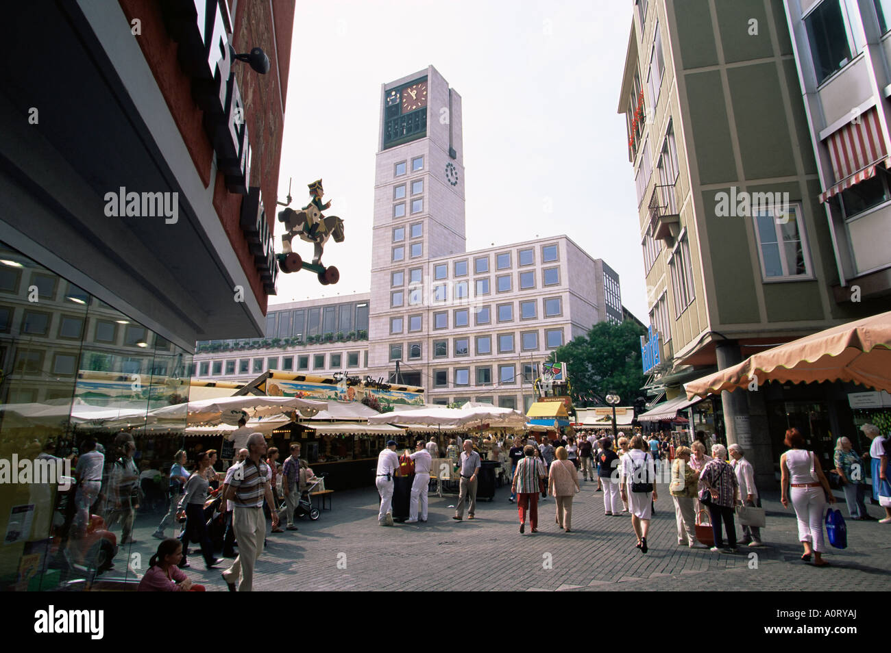 Traditional food and wine stall under the City Hall building Stuttgart ...